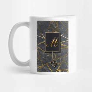 Marble Mosaic Golden Monogram M Mug